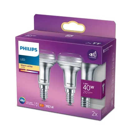 Philips ledlamp reflector warm wit E14 2,8W 2 stuks 5
