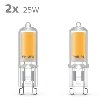 Ampoule LED capsule Philips blanc chaud 2W G9 - 2 pièces