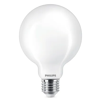 Ampoule LED globe Philips blanc chaud E27 7W 2