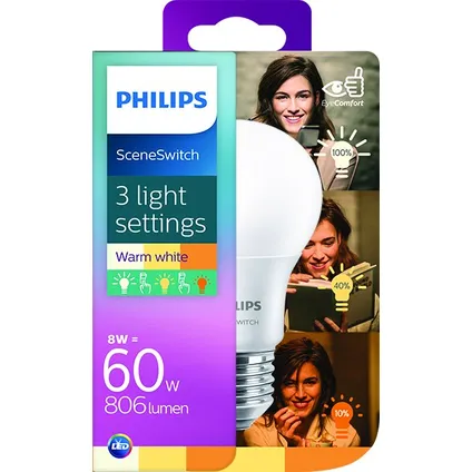 Philips ledlichtbron warm wit E27 13W 2