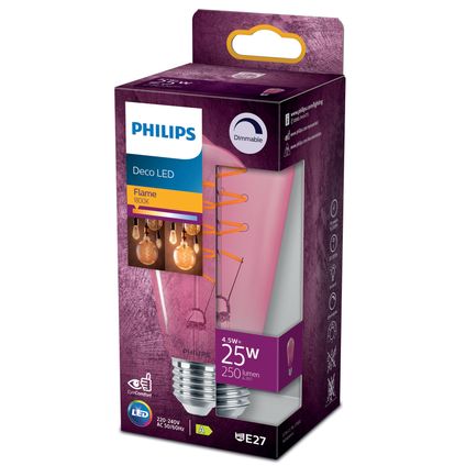 Ampoule LED spirale Philips blanc chaud rosé E27 5W