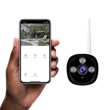 Hombli Slimme Beveiligingscamera voor buiten met WiFi - Full HD 1080p - Bewegingsdetectie met Nachtzicht - Live beeld via App - Wit 3