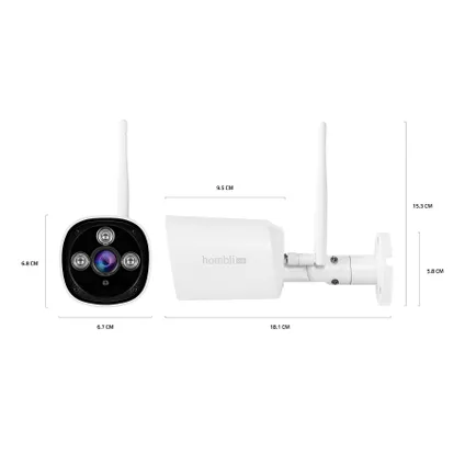 Hombli Slimme Beveiligingscamera voor buiten met WiFi - Full HD 1080p - Bewegingsdetectie met Nachtzicht - Live beeld via App - Wit 4