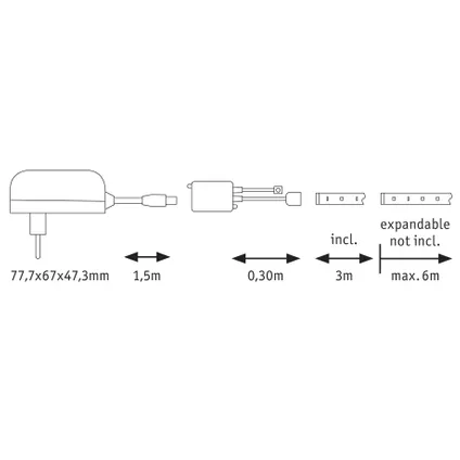 Paulmann ledstrip MaxLED 250 3m basisset tuneable white 11W 22