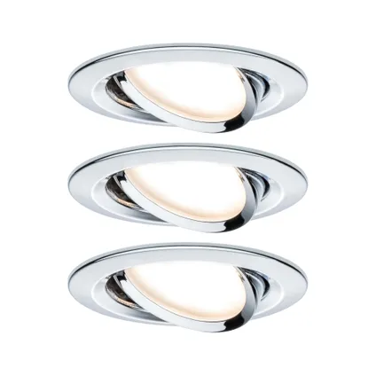 Paulmann spot encastrable LED Nova autour orientable 3-stepdim chrome 51mm GU10 3x6,5W
