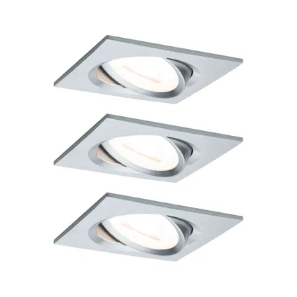 Paulmann spot encastrable LED Nova Coin carré orientable aluminium 3x6,5W