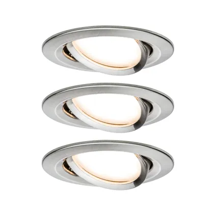 Paulmann spot encastrable LED Nova Coin 3-stepdim autour orientable acier 3x6,5W