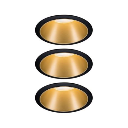 Paulmann inbouwspot LED Cole Coin 3-stapdim zwart goud 3x6,5W