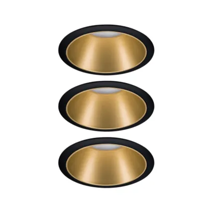 Paulmann inbouwspot LED Cole Coin 3-stapdim zwart goud 3x6,5W 8