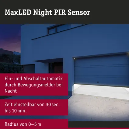 Night PIR sensor function Paulmann MaxLED max 144W 7