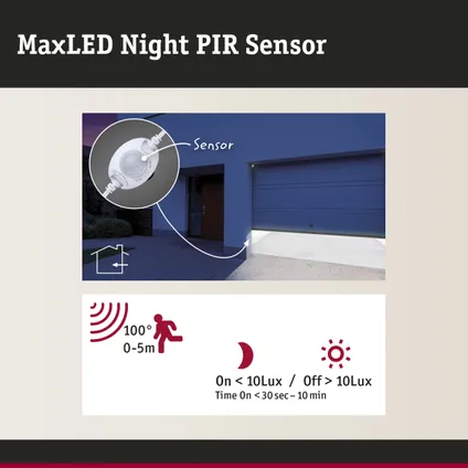 Night PIR sensor function Paulmann MaxLED max 144W 8