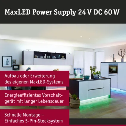 Paulmann Function MaxLED power supply voor ledstrip 230/24V 60VA DC wit kunststof 6