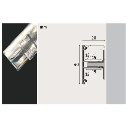 Paulmann duo profiel Function set aluminium 1m inclusief diffusor en 3 clips 19