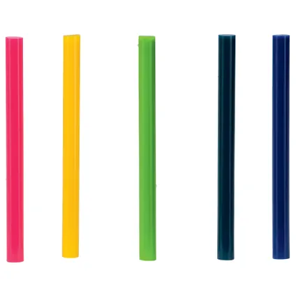 Rapid lijmpatronen effen kleuren petrol blauw/geel/groen/roze/majorelle blauw 7mm 36st 2