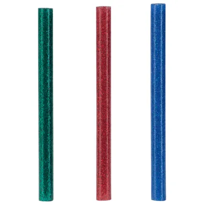 Stick de colle Rapid pailletées rouge/bleu/vert 7mm 36pcs
 2