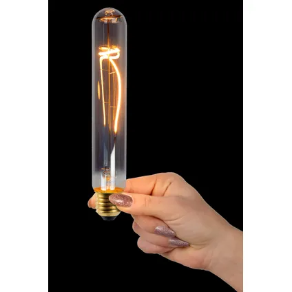 Ampoule LED crayon Lucide fumée 20cm T32 gradable E27 5W 3