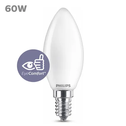 Philips ledlamp kaars E14 6,5W koel wit