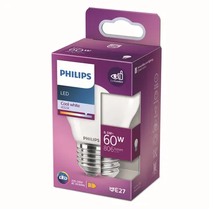 Ampoule LED Philips blanc froid E14 6,5W 3