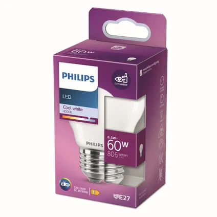 Ampoule LED Philips blanc froid E14 6,5W 4