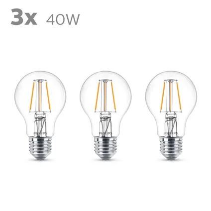 Philips ledlamp A60 warm wit E27 4,3W 3 stuks 2
