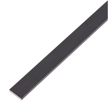 Alberts platte stang aluminium zwart 15x2mm 1m