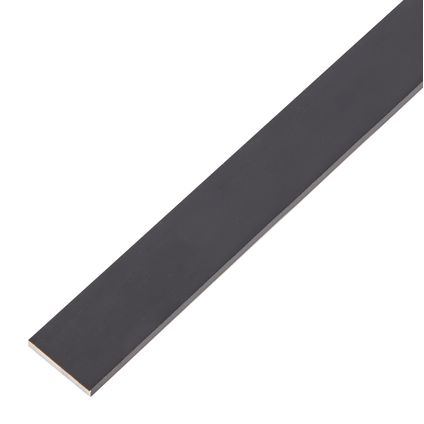 Alberts platte stang aluminium zwart 20x2mm 1m