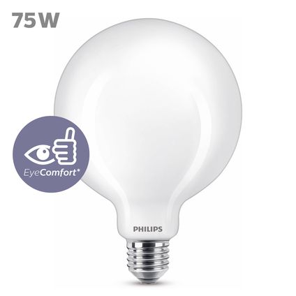 Philips ledlamp globe E27 8,5W koel wit