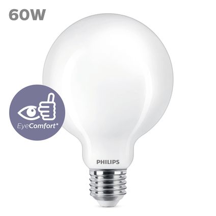 Philips ledlamp globe E27 7W koel wit
