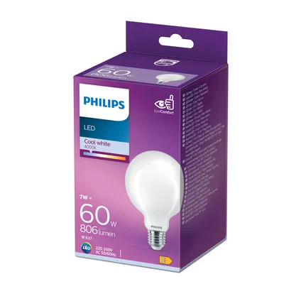 Ampoule LED globe Philips E27 7W 5