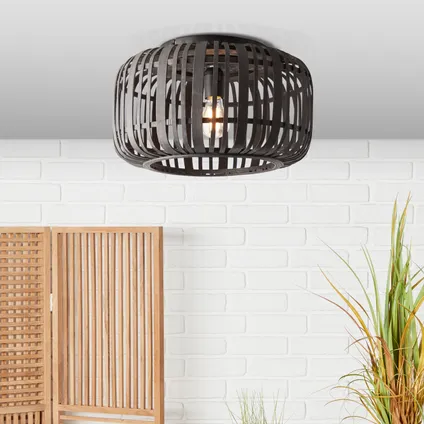 Brilliant plafondlamp Woodrow zwart ⌀40cm E27 2