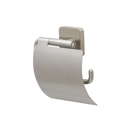 Porte-rouleau de papier toilette avec couvercle Tiger Onu acier inoxydable brossé 2