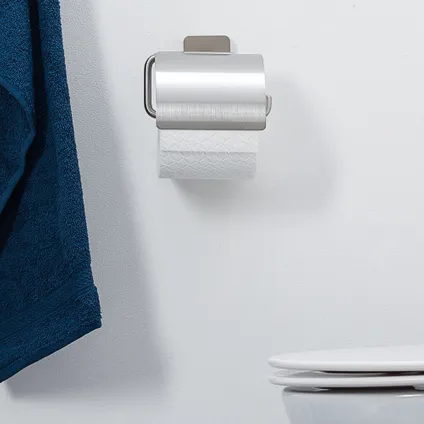 Porte-rouleau de papier toilette avec couvercle Tiger Onu acier inoxydable brossé 10