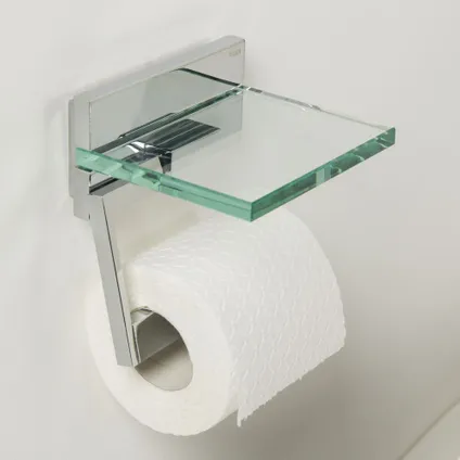 Porte-rouleau de papier toilette avec couvercle Safira chrome 2