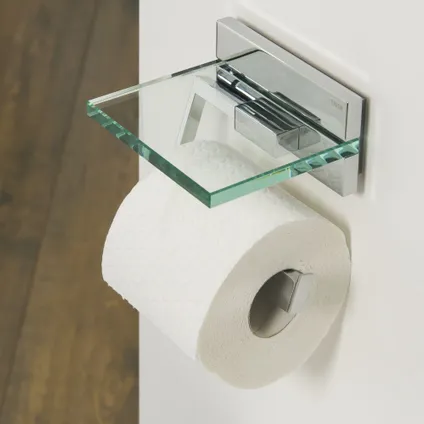 Porte-rouleau de papier toilette avec couvercle Safira chrome 3