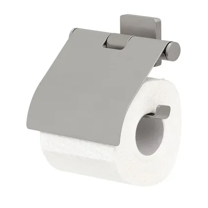 Porte-rouleau de papier toilette avec couvercle Tiger Dock acier inoxydable brossé