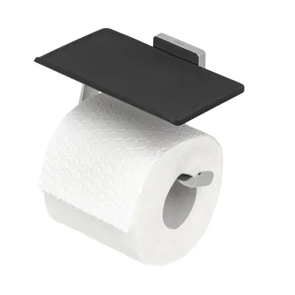 Porte-rouleau de papier toilette avec tablette Dock chrome
