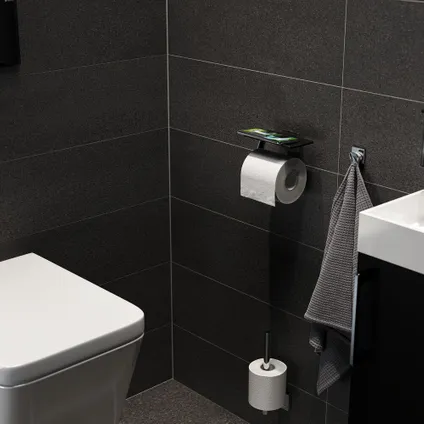 Porte-rouleau de papier toilette avec tablette Dock chrome 8