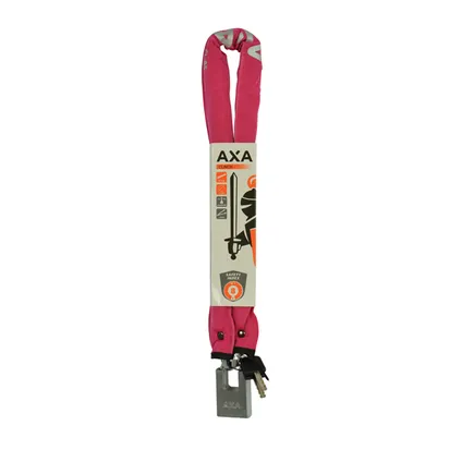 AXA kettingslot Clinch 85cm ø6mm roze 2