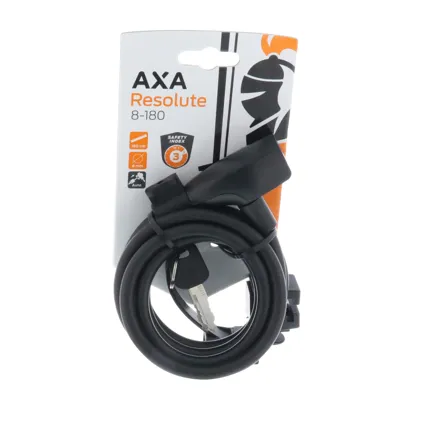 AXA spiraalkabelslot Resolute 180cm ø8mm zwart  2