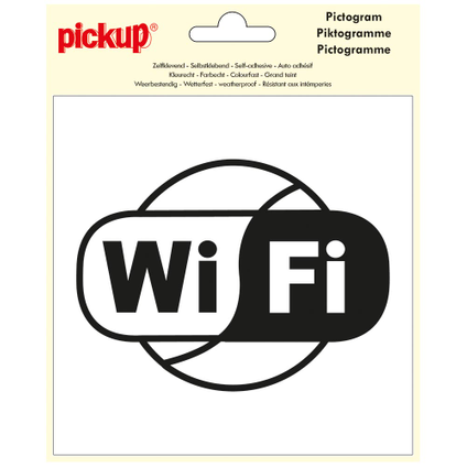 Autocollant Pickup accès Wi-Fi 15x15cm noir/blanc