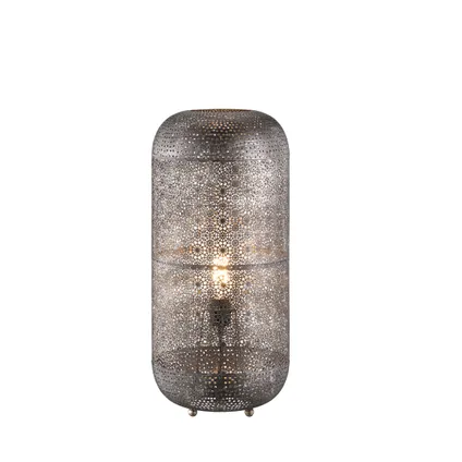 Fischer & Honsel tafellamp Velvet zilver E27 2
