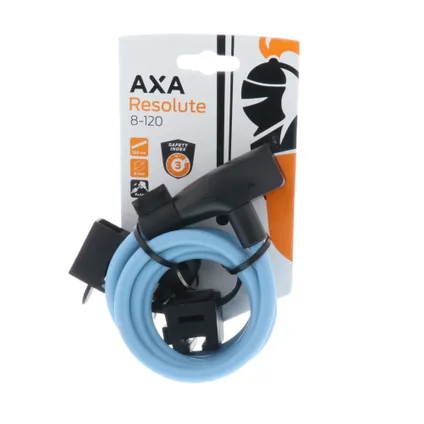 AXA Resolute 8 Kabelslot - 120 cm - Ice blue 2