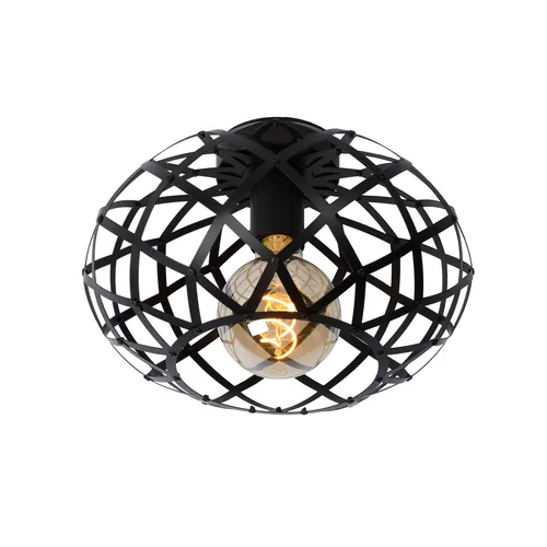 Lucide plafondlamp Wolfram zwart Ø30cm E27
