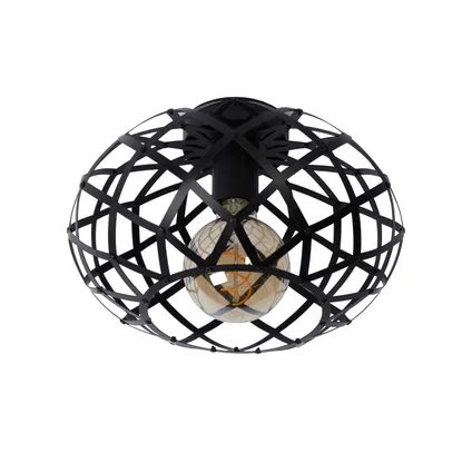Lucide plafondlamp Wolfram zwart Ø30cm E27 3