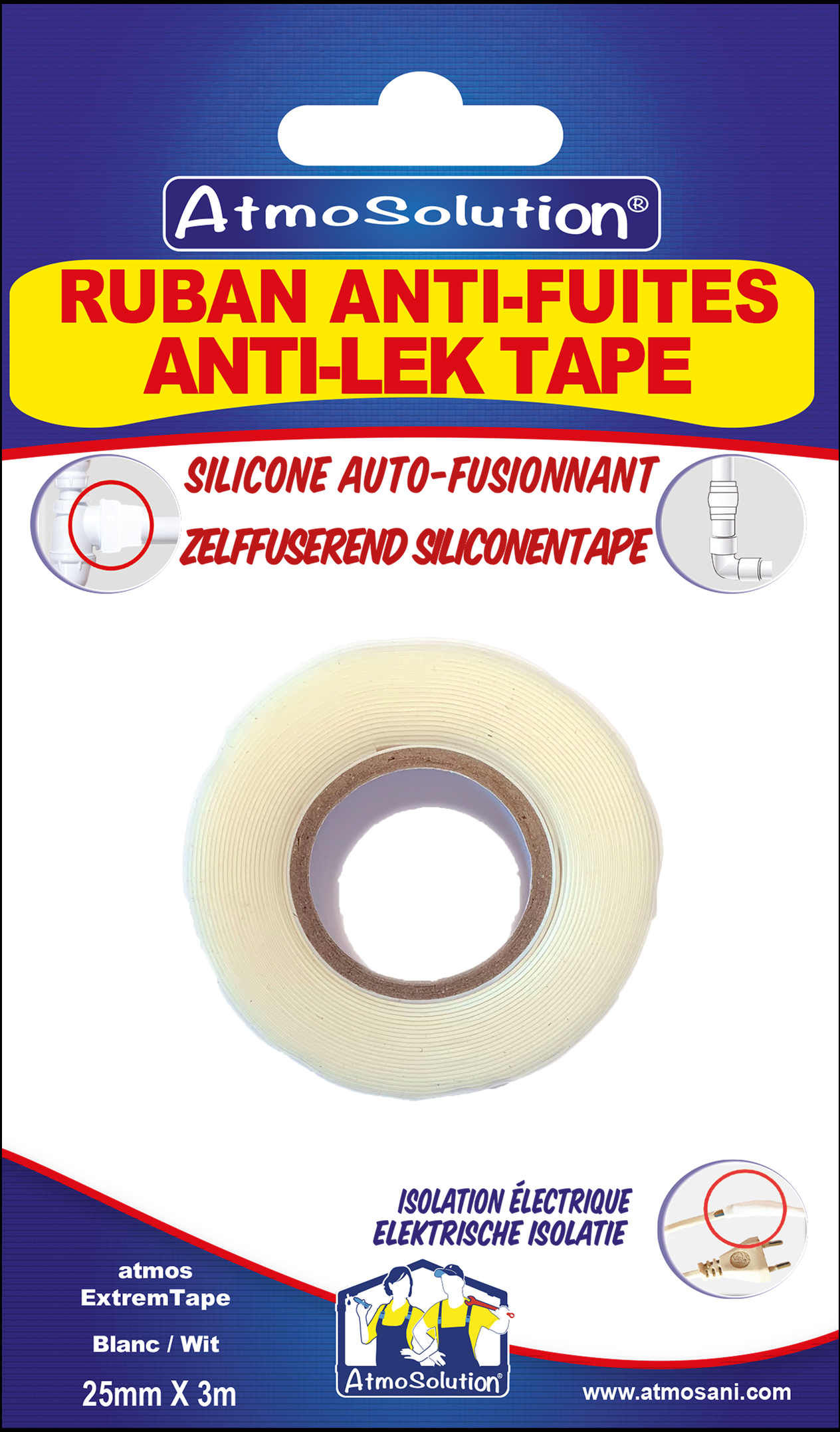 Ruban anti-fuites Atmos blanc Extrem Tape 25mmx3m