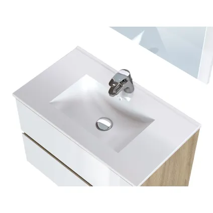 Meuble de salle de bains T-Bath Milenio chêne/blanc brillant 90cm 4