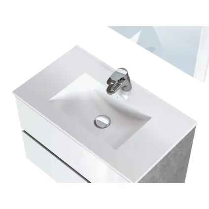 Meuble de salle de bains T-Bath Milenio béton/blanc brillant 80cm 2