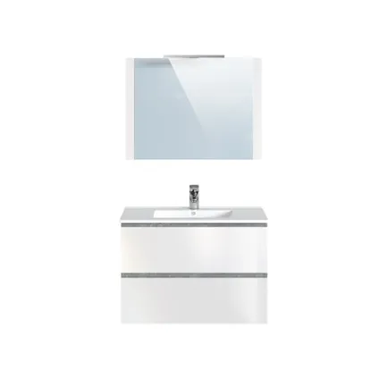 Meuble de salle de bains T-Bath Milenio béton/blanc brillant 80cm 5