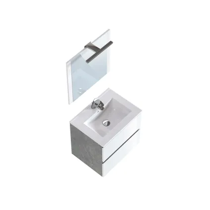Meuble de salle de bains T-Bath Milenio béton/blanc brillant 60cm 4