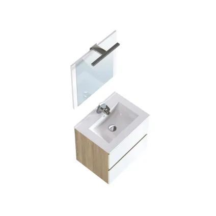 Meuble de salle de bains T-Bath Milenio chêne/blanc brillant 60cm 2